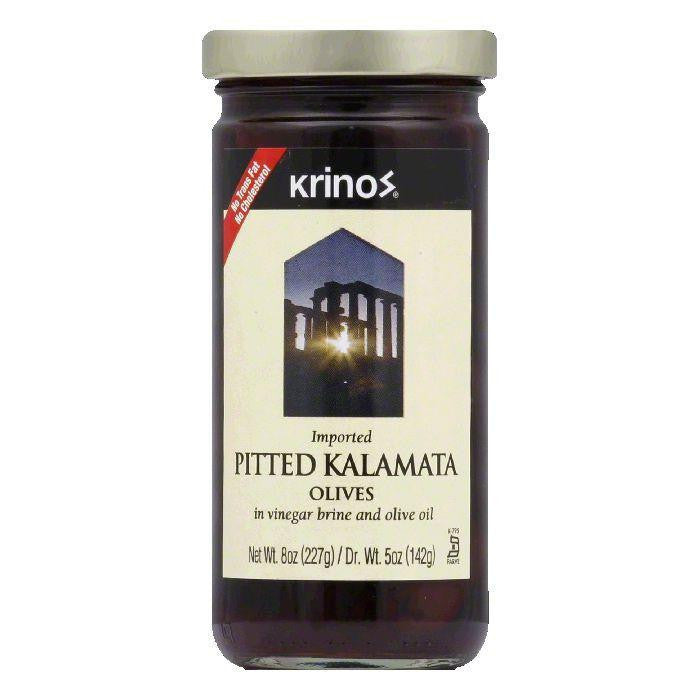 Krinos Kalamata Pitted Olives, 8 OZ (Pack of 6)