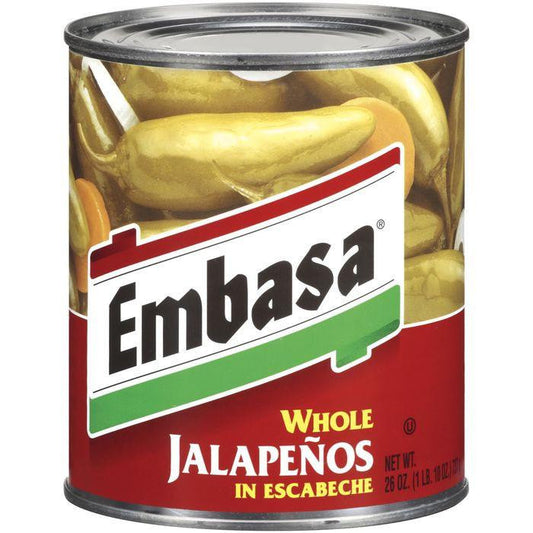 Embasa Whole Jalapenos in Escabeche 26 Oz (Pack of 6)