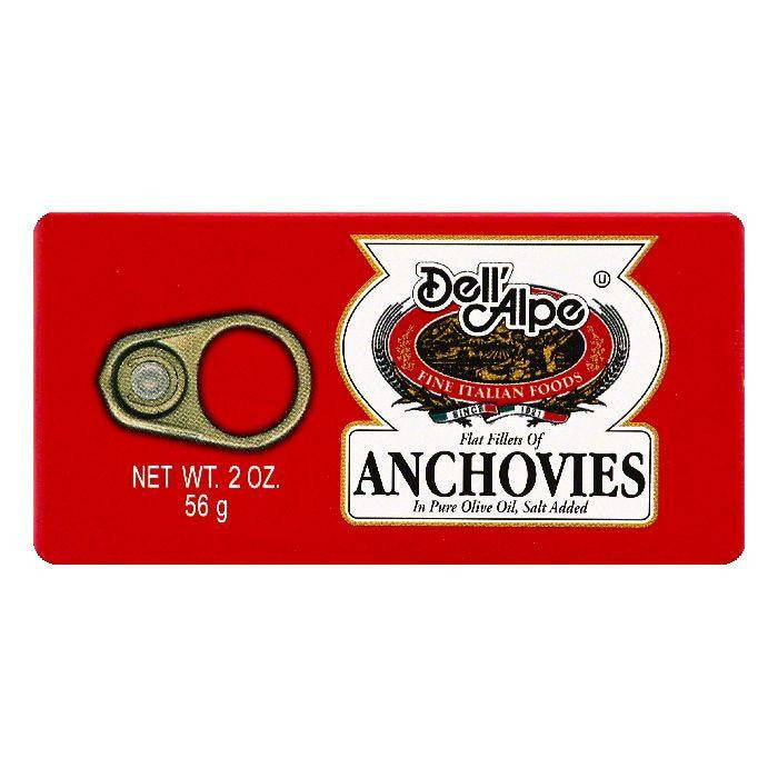 Dell Alpe Flat Fillets Anchovies, 2 OZ (Pack of 25)