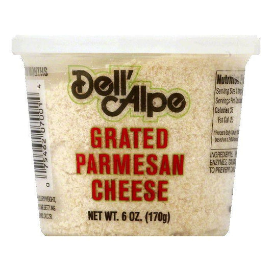 Dell Alpe Parmesan Grated Cheese, 6 OZ (Pack of 12)