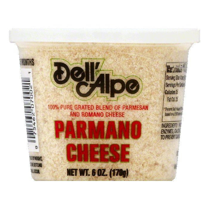 Dell Alpe Parmano Grated Cheese, 6 OZ (Pack of 12)