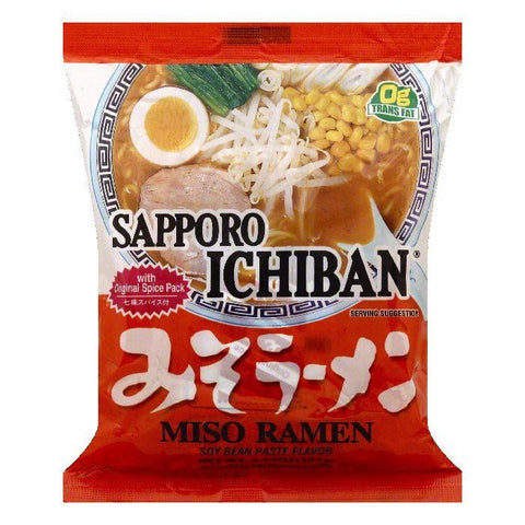 Sapporo Ichiban Soy Bean Paste Flavor Miso Ramen, 3.55 OZ (Pack of 24)