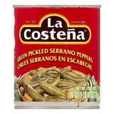 La Costena Green Pickled Serrano Peppers, 26 OZ (Pack of 12)