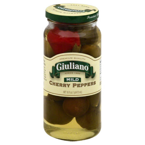 Giuliano Mild Cherry Peppers, 16 Oz (Pack of 6)