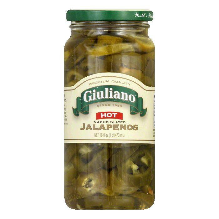 Giuliano Hot Jalapeno Sliced Nacho Peppers, 16 OZ (Pack of 6)