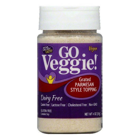 Go Veggie Parmesan Style Grated Topping, 4 OZ (Pack of 12)