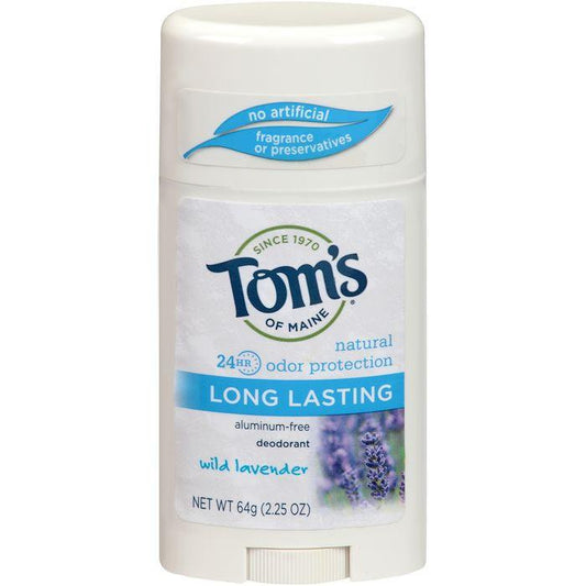 Tom's of Maine Long Lasting Wild Lavender Deodorant 2.25 Oz Stick (Pack of 3)