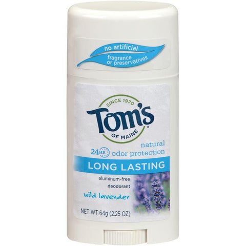 Tom's of Maine Long Lasting Wild Lavender Deodorant 2.25 Oz Stick (Pack of 3)