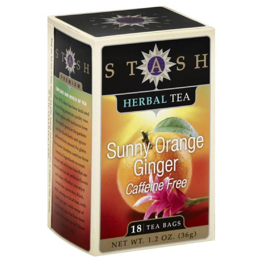 Stash Caffeine Free Sunny Orange Ginger Herbal Tea Bags, 18 Bg (Pack of 6)