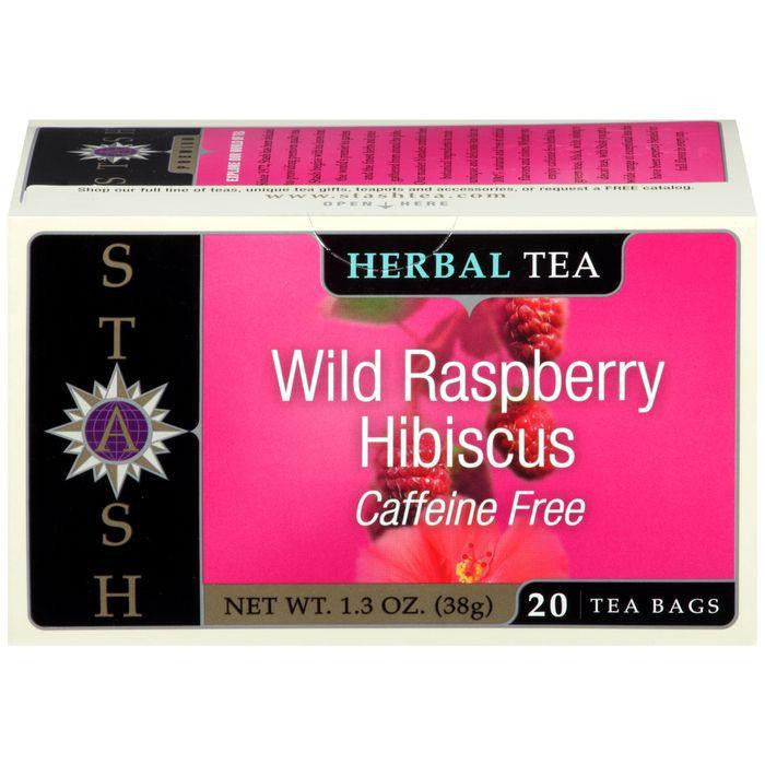 Stash Wild Raspberry Hibiscus Caffeine Free Herbal Tea Bags 20 ct (Pack of 6)