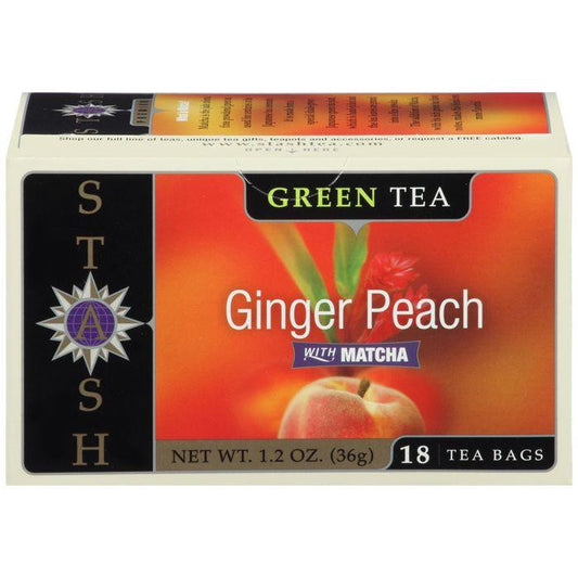 Stash Ginger Peach Green Tea Bags with Matcha 18 ct (Pack of 6)
