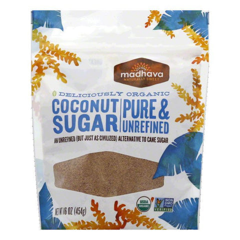 Madhava Organic Coconut Sugar, 16 Oz (Pack of 6)