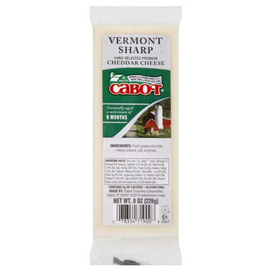 Cabot Vermont Sharp Cheddar Cheese, 8 Oz (Pack of 12)