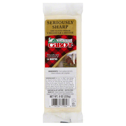 Cabot Seriously Sharp Cheddar Cheese, 8 Oz (Pack of 12)
