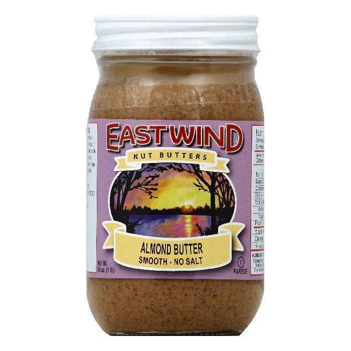 East Wind No Salt Smooth Almond Butter, 16 OZ (Pack of 6)
