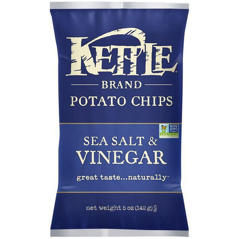 Kettle Brand Sea Salt & Vinegar Potato Chips 5 Oz Bag (Pack of 15)