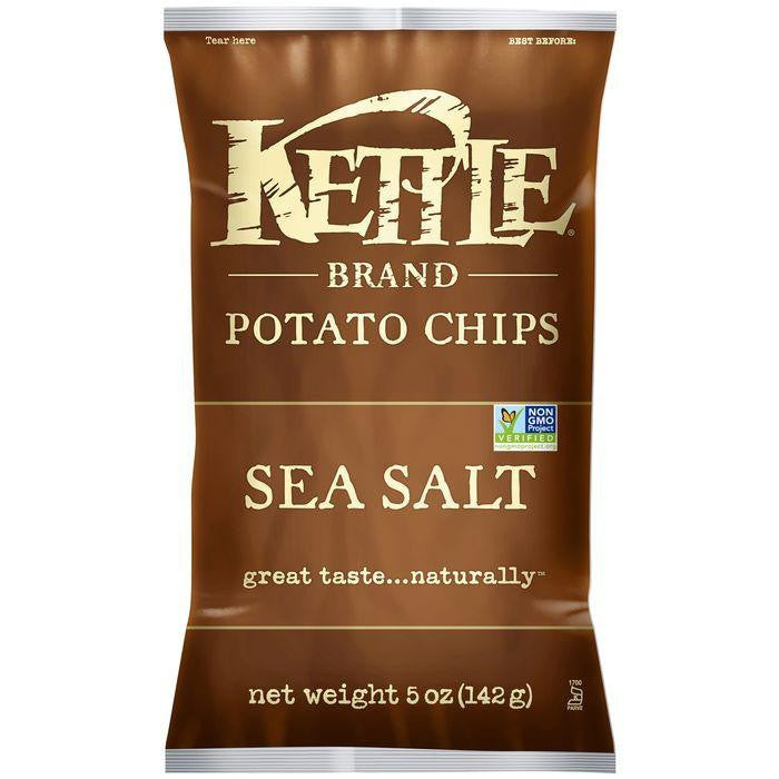 Kettle Brand Sea Salt Potato Chips 5 Oz Bag (Pack of 15)