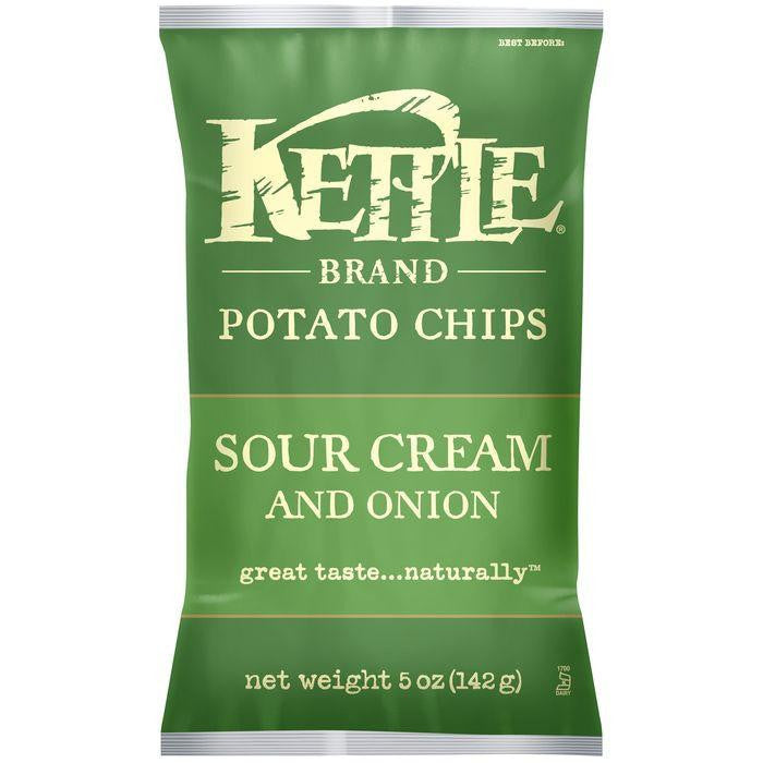 Kettle Brand Sour Cream & Onion Potato Chips 5 Oz Bag (Pack of 15)