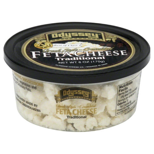 Odyssey Traditional Greek Style Feta Crumbled Cheese, 6 Oz (Pack of 12)