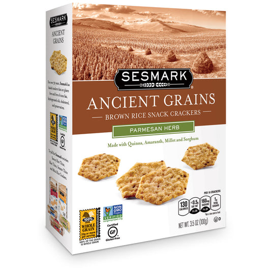 Sesmark Ancient Grains, Parmesan Herb, 3.5 OZ (Pack of 6)