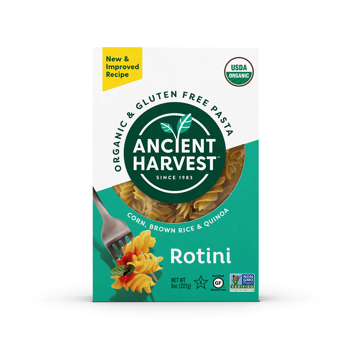 Ancient Harvest Organic & Gluten Free Rotini Pasta, 8 OZ (Pack of 12)