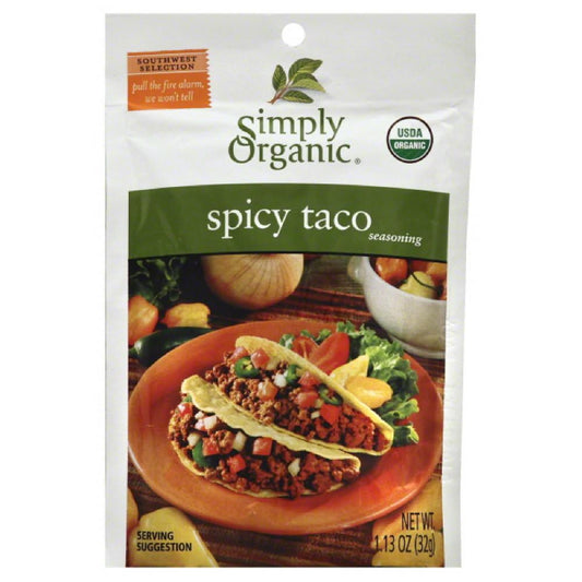 Simply Organic Spicy Taco Seasoning, 1.13 Oz (Pack of 12)