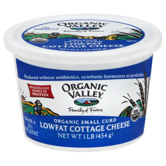 Organic Valley Lowfat 2% Milkfat Small Curd Organic Cottage Cheese, 16 Oz (Pack of 6)