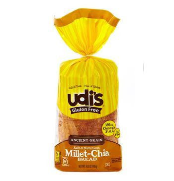 Udi's Gluten Free Ancient Grain Millet-Chia Bread, 14.2 Oz (Pack of 8)