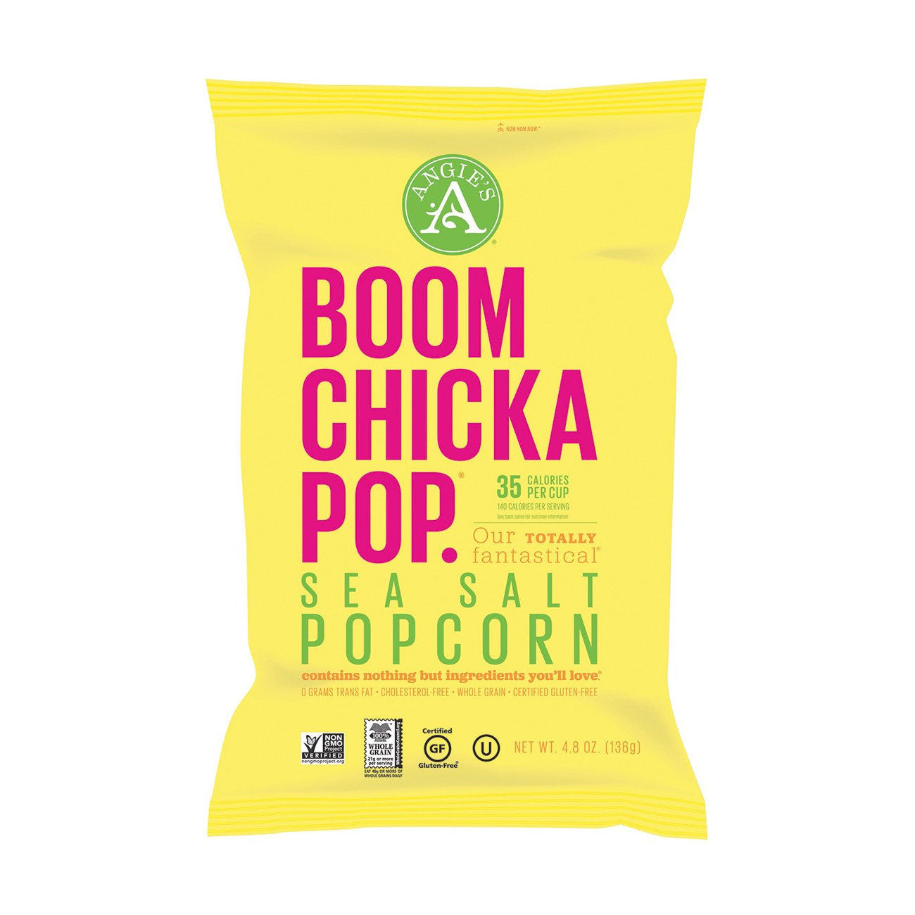 Angies BoomChickaPop Seasalt Popcorn, 5 OZ (Pack of 12)