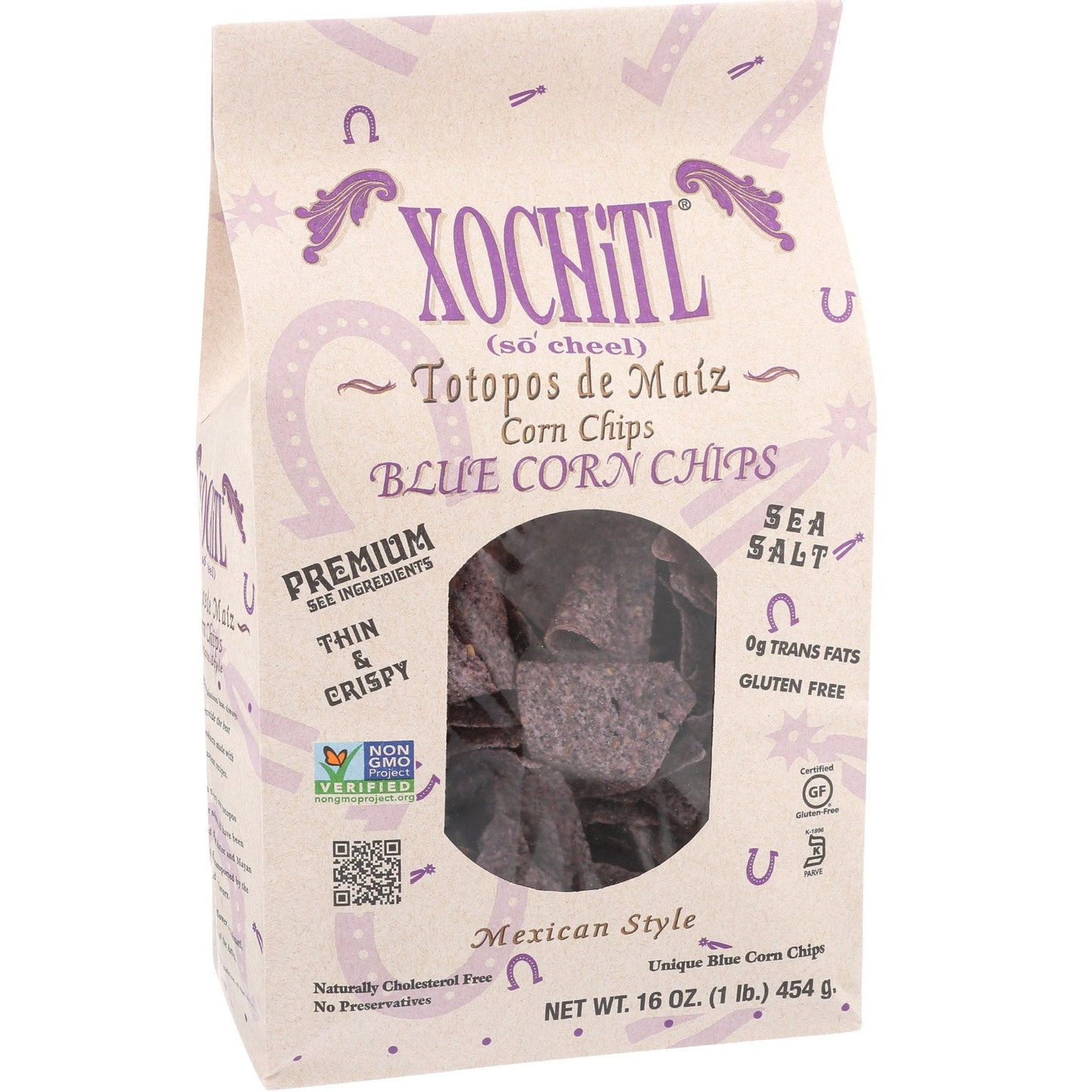 Xochitl Mexican Style Blue Corn Chips, 16 Oz (Pack of 9)