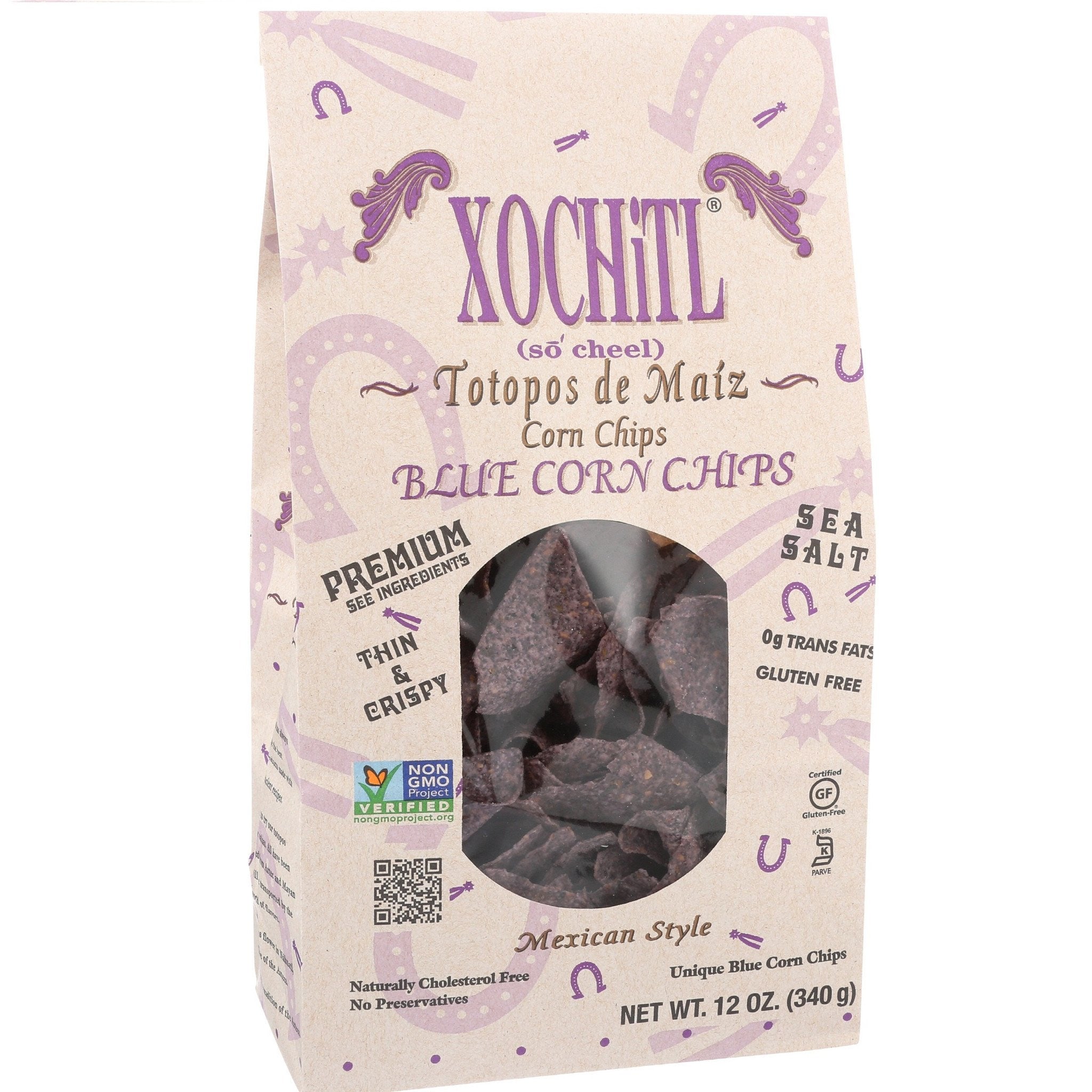 Xochitl Mexican Style Blue Corn Chips, 12 Oz (Pack of 10)