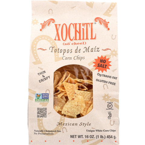 Xochitl No Salt Corn Chips, 16 OZ (Pack of 9)