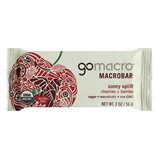 GoMacro Cherries + Berries Sunny Uplift Macrobar, 2 Oz (Pack of 12)