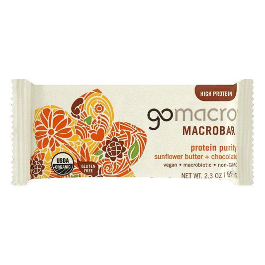 GoMacro Sunflower Butter + Chocolate Protein Purity Macrobar, 2.3 Oz (Pack of 12)
