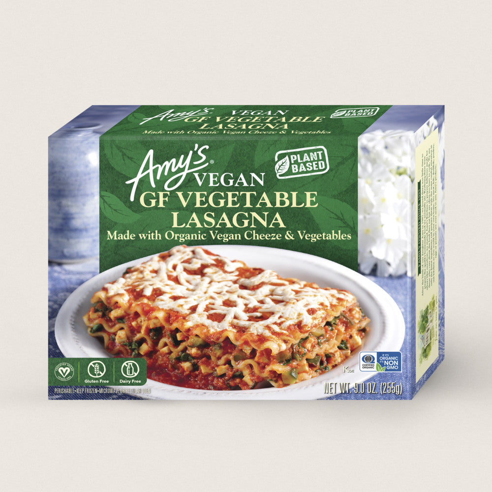 Amy's Kitchen Vegan GF Vegetable Lasagna, 9.0 Oz (Pack of 12)