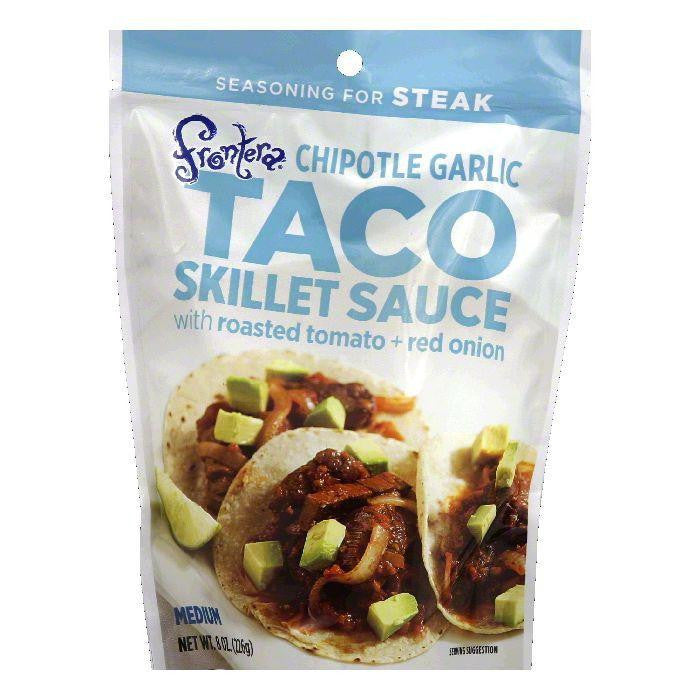 Frontera Pouch Medium Chipotle Garlic Taco Skillet Sauce Seasoning for Steak, 8 OZ (Pack of 6)