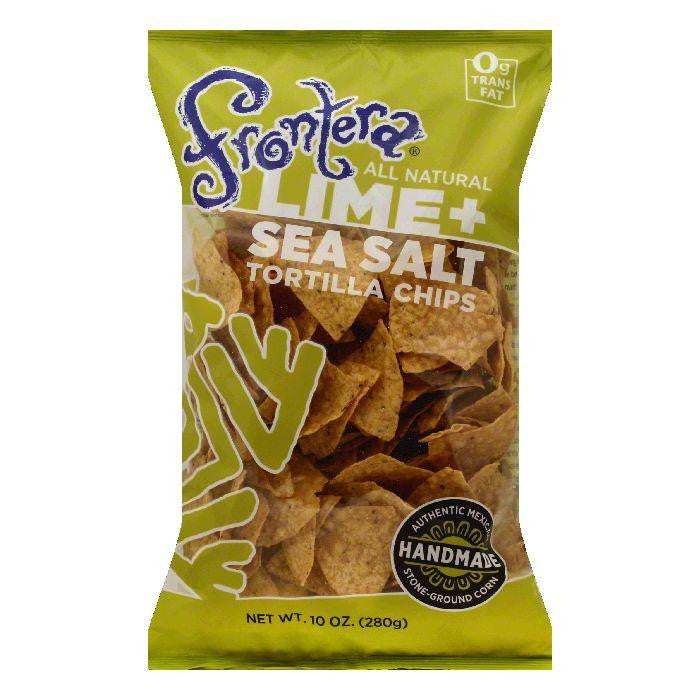 Frontera Lime + Sea Salt Tortilla Chips, 10 OZ (Pack of 12)