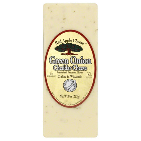 Red Apple Cheese Green Onion Cheddar Cheese, 8 Oz (Pack of 12)