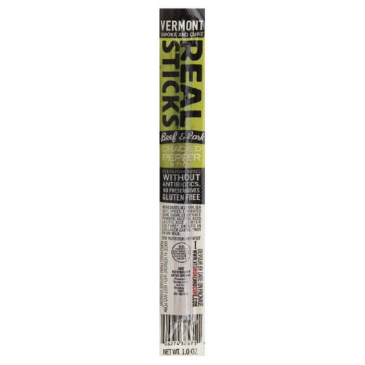 Vermont Smoke And Cure Cracked Pepper Beef & Pork Stick, 1 Oz (Pack of 24)