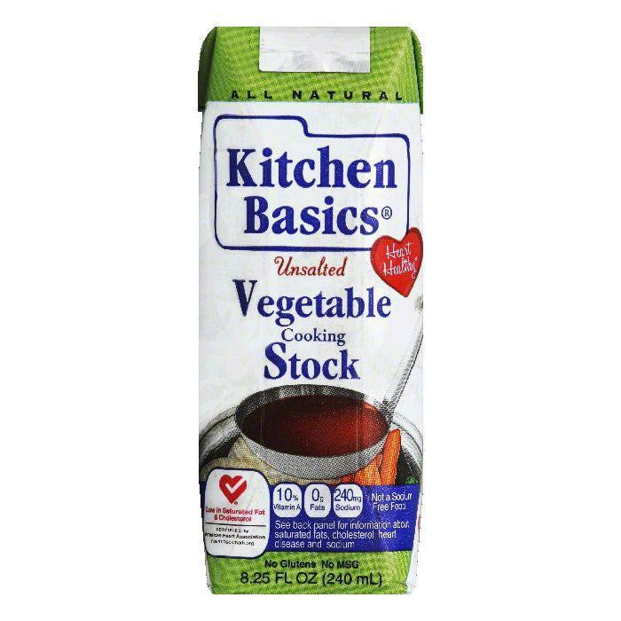 Kitchen Basics Unsalted Vegetable Cooking Stock, 8.25 Oz (Pack of 12)