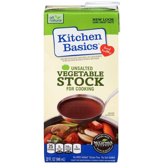 Kitchen Basics Unsalted Vegetable Cooking Stock 32 fl. Oz Carton (Pack of 12)