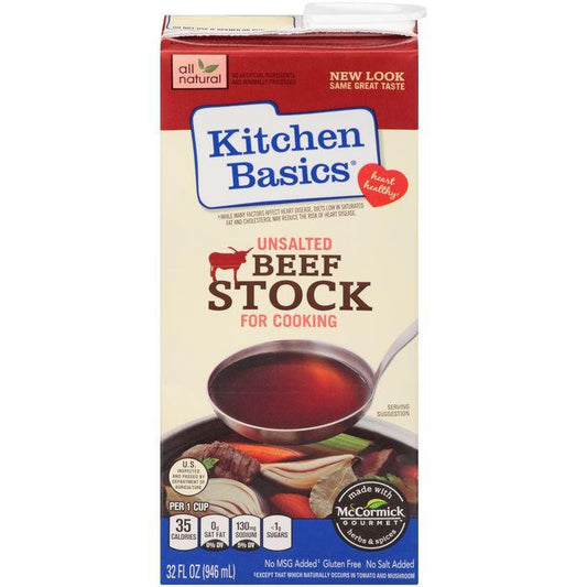 Kitchen Basics Unsalted Beef Cooking Stock 32 fl. Oz Aseptic Carton (Pack of 12)