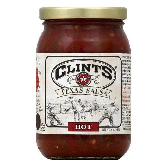 Clints Hot Texas Salsa, 16 OZ (Pack of 6)