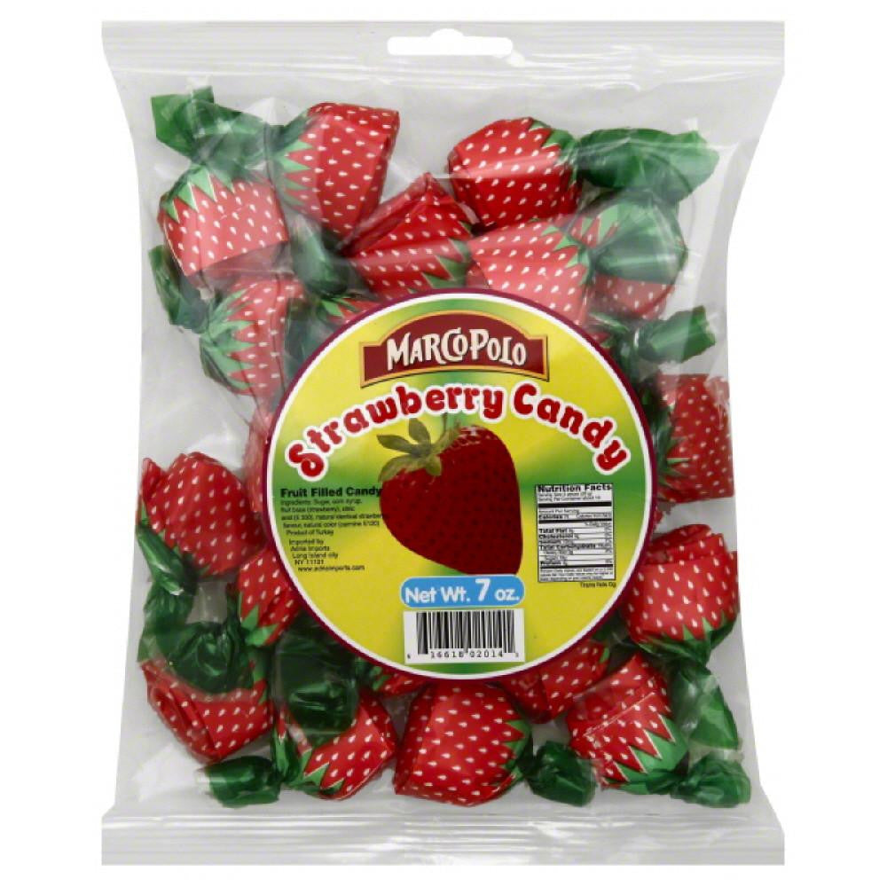 Marco Polo Strawberry Fruit Filled Candy, 7 Oz (Pack of 24)