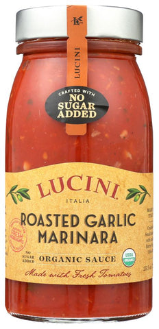 Lucini Roasted Garlic Marinara Organic Sauce, 25.5 OZ (Pack of 6)