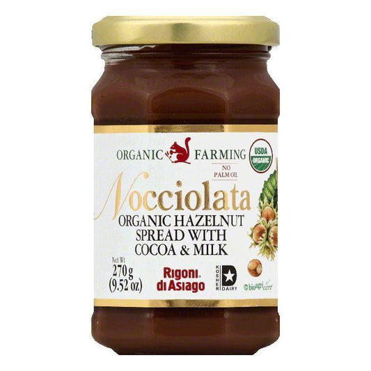 Rigoni Di Asiago Organic Hazelnut Spread with Cocoa & Milk, 9.52 OZ (Pack of 6)