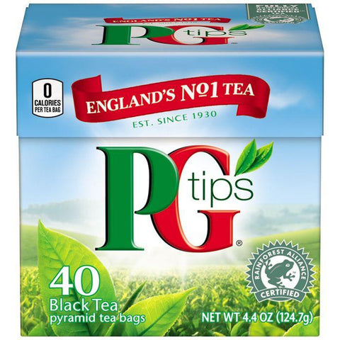 PG Tips Black Tea Pyramid Tea Bags 40 ct (Pack of 6)