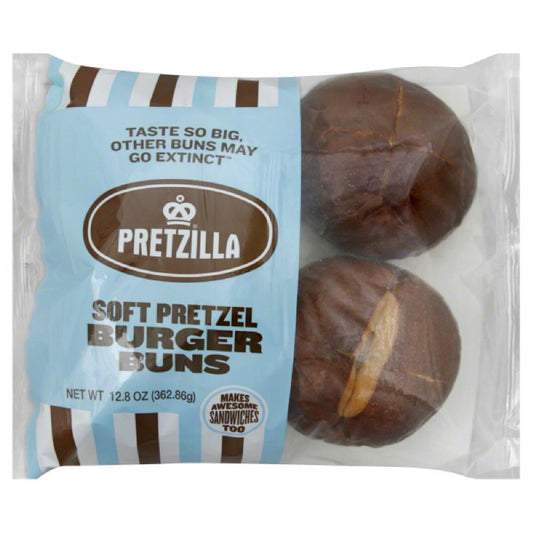 Pretzilla Soft Pretzel Burger Buns, 12.8 Oz (Pack of 12)