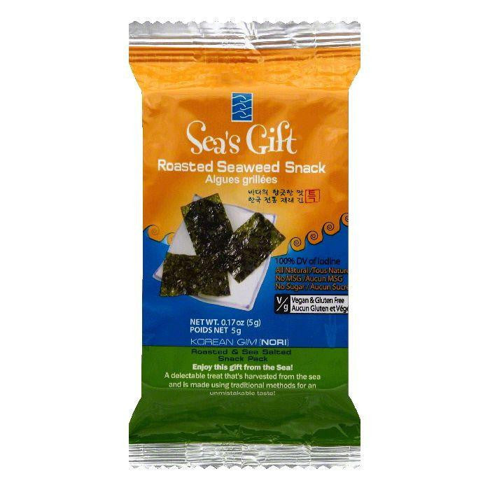 Seas Gift Snack Pack Roasted & Sea Salted Seaweed Snack, 0.17 OZ (Pack of 12)