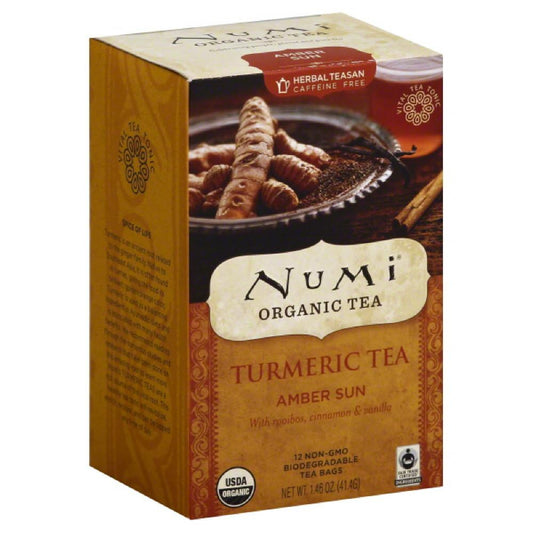Numi Amber Sun Caffeine Free Turmeric Tea Tea Bags, 12 Bg (Pack of 6)